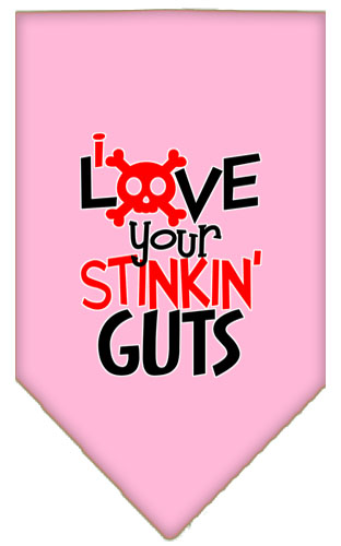 Love your Stinkin Guts Screen Print Bandana Light Pink Large